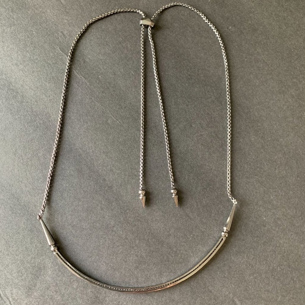 Kendra Scott 'Scottie' Adjustable Pendant Necklace Hematite Metal White … - Picture 4 of 11